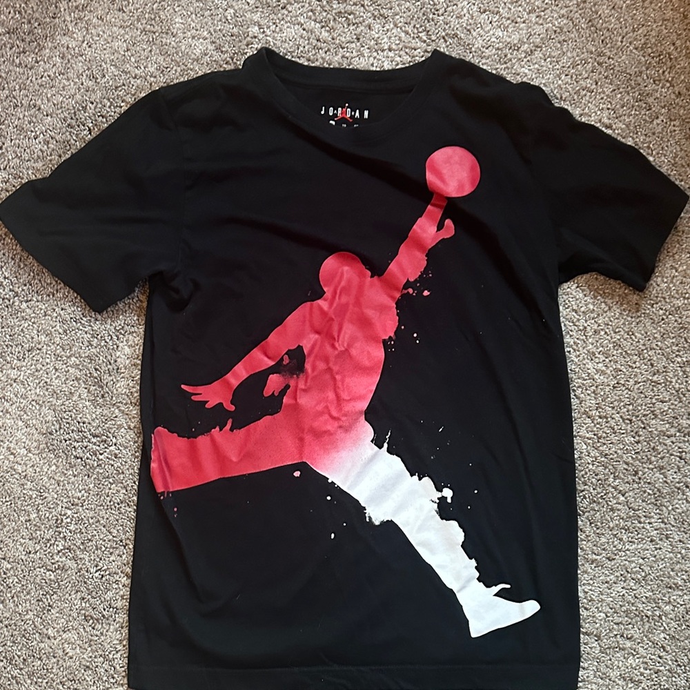 Jordan Black T-Shirt with Red Logo
